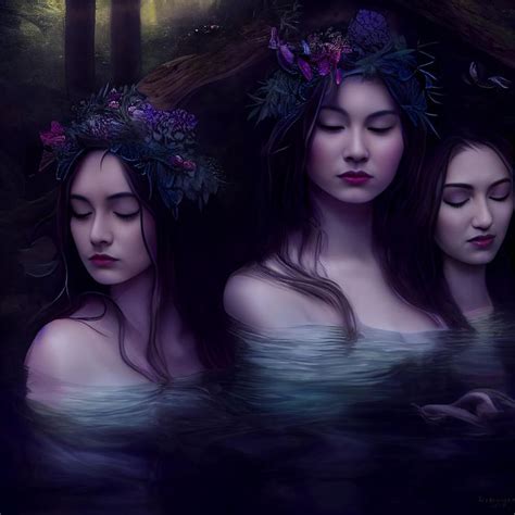 spirits of nature depicted as beautiful maidens|NYMPHS (Nymphai) .
